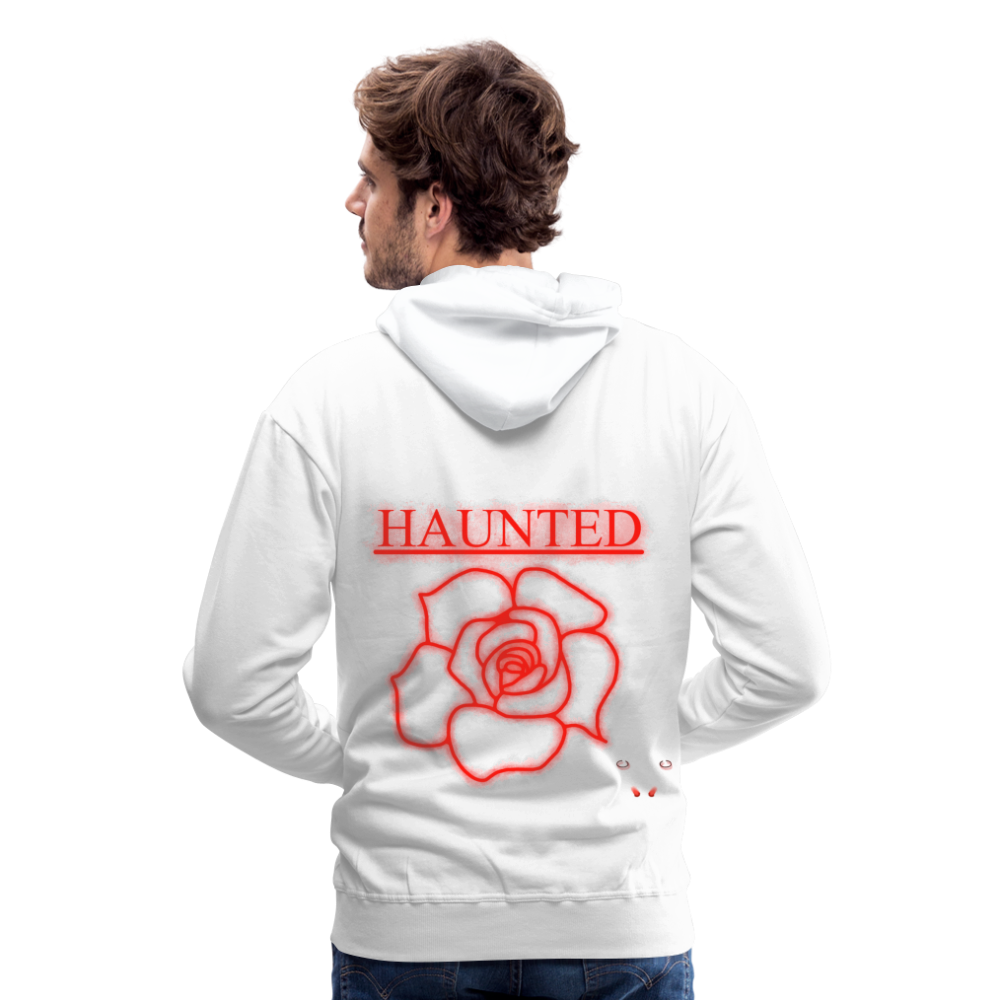 Men Hoodie Red Neon Rose - Weiß