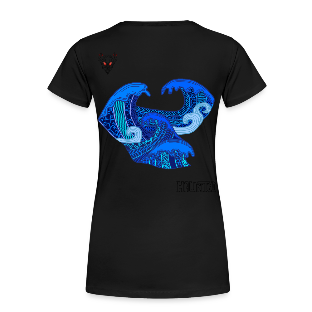 Woman T-Shirt Waves Dark - Schwarz