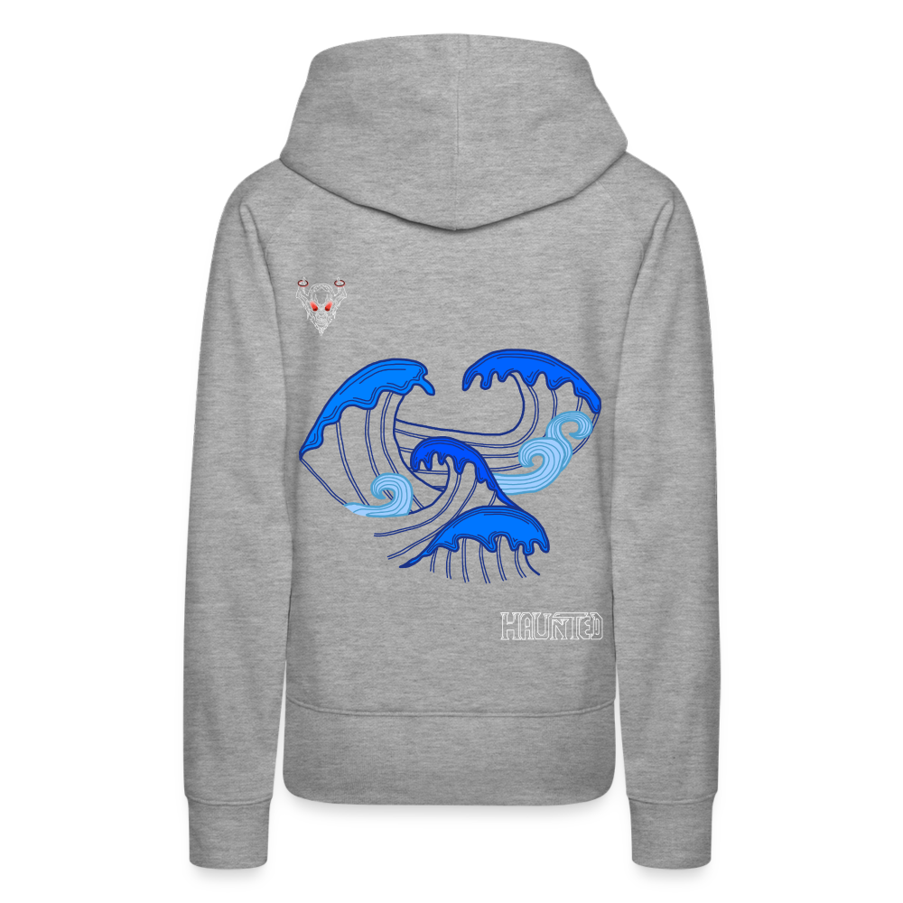 Woman Hoodie Waves clean Light - Grau meliert