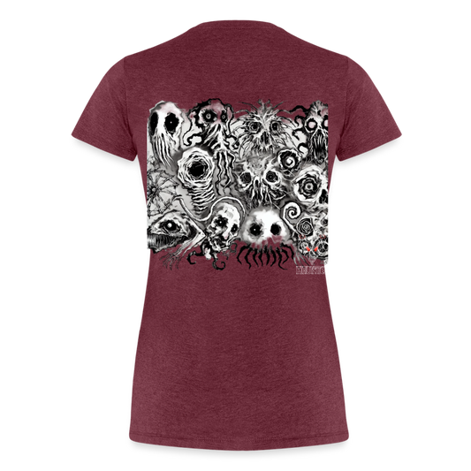 Woman T-Shirt Nightmare Veil Creatures - Bordeauxrot meliert