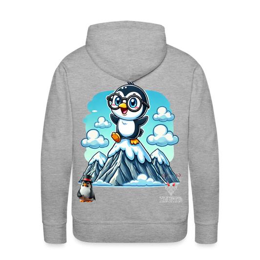 Men Hoodie KasPenguin on Top - Grau meliert