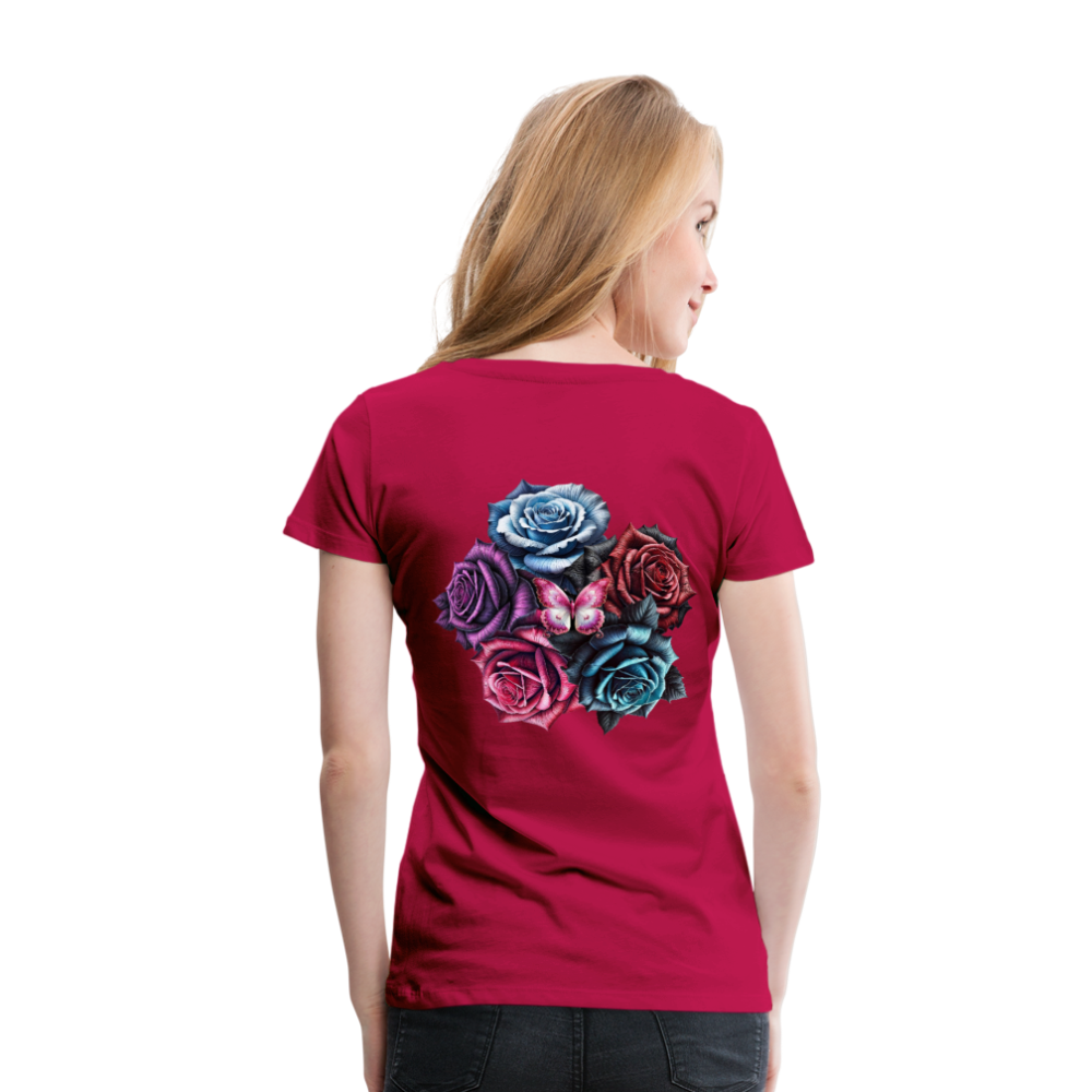 Women T-Shirt Rose Circle - dunkles Pink