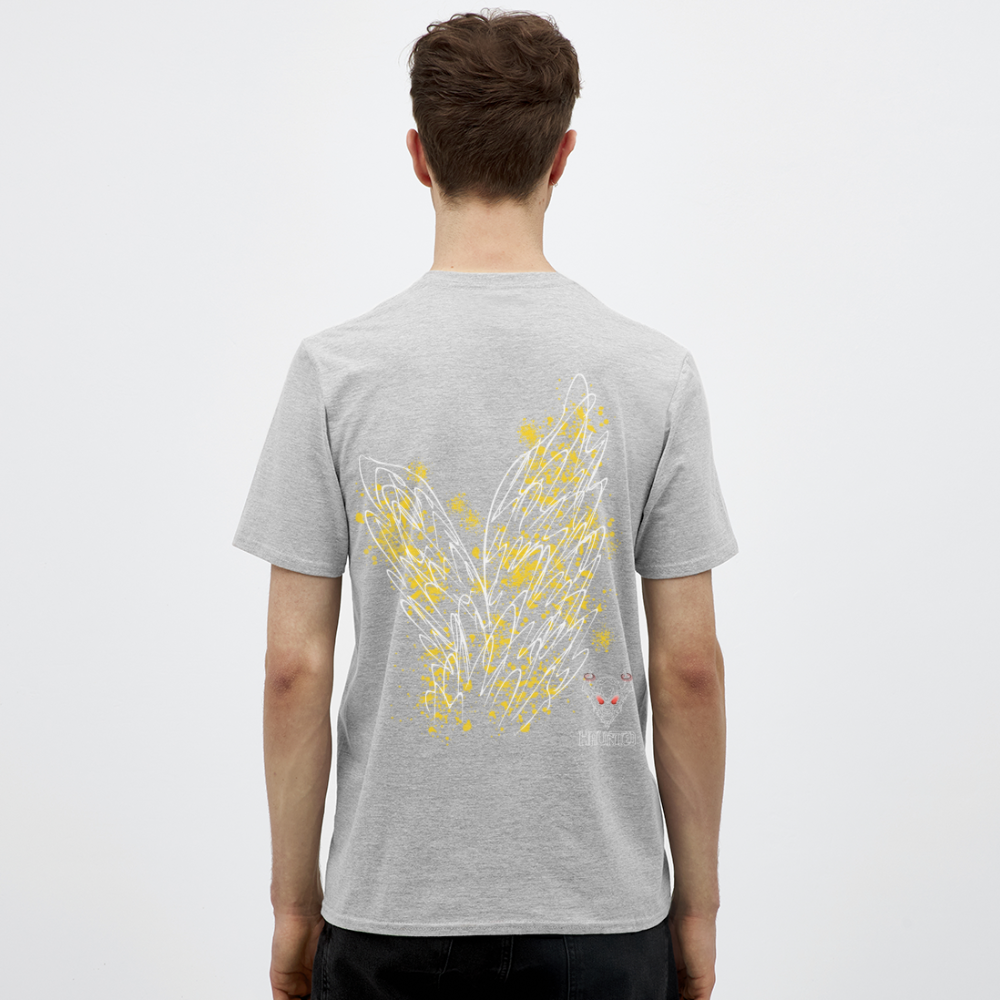 Men T-Shirt Yellow Wings - Grau meliert