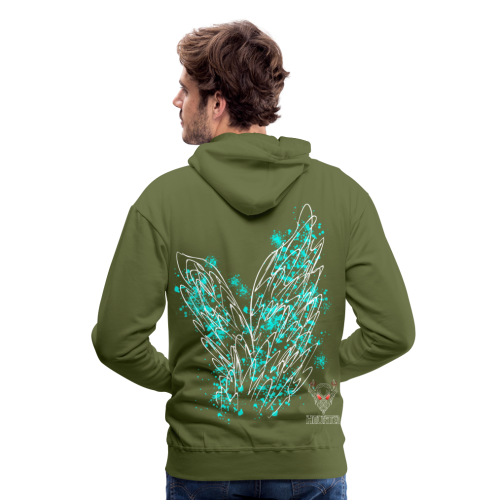 Men Hoodie Aqua Wings - Olivgrün