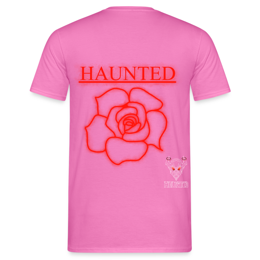 Men T-Shirt Red Neon Rose - Pink