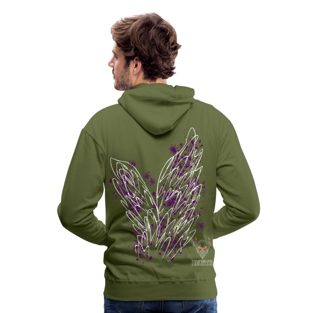 Men Hoodie Purple Wings - Olivgrün
