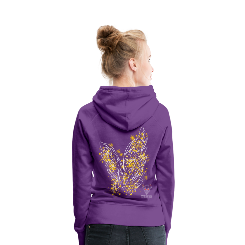 Women Hoodie Yellow Wings - Purple