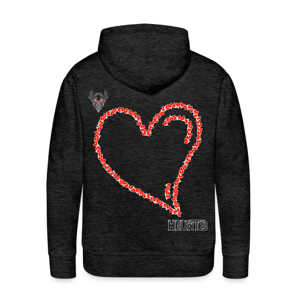 Man Hoodie Hearts Light - Anthrazit