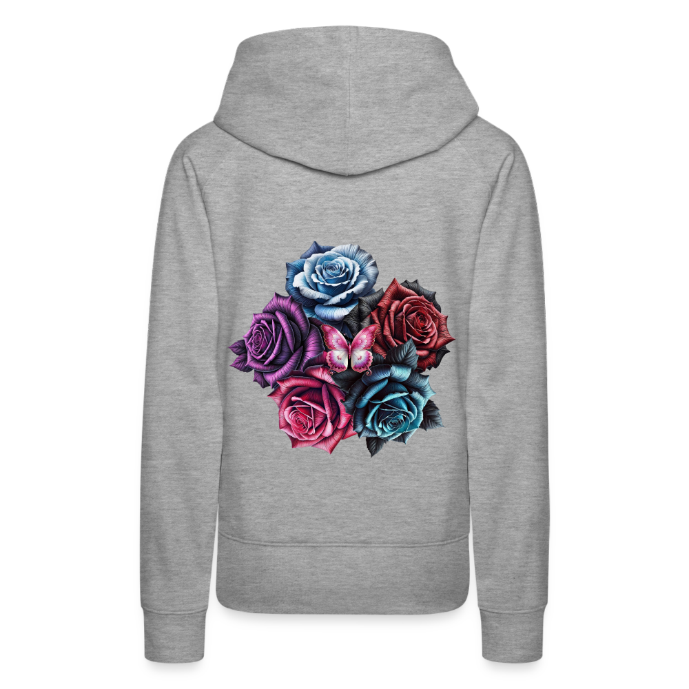 Women Hoodie Rose Circle - Grau meliert