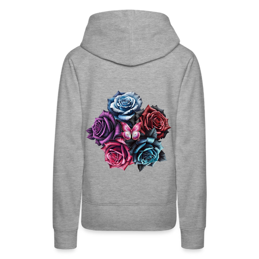 Women Hoodie Rose Circle - Grau meliert