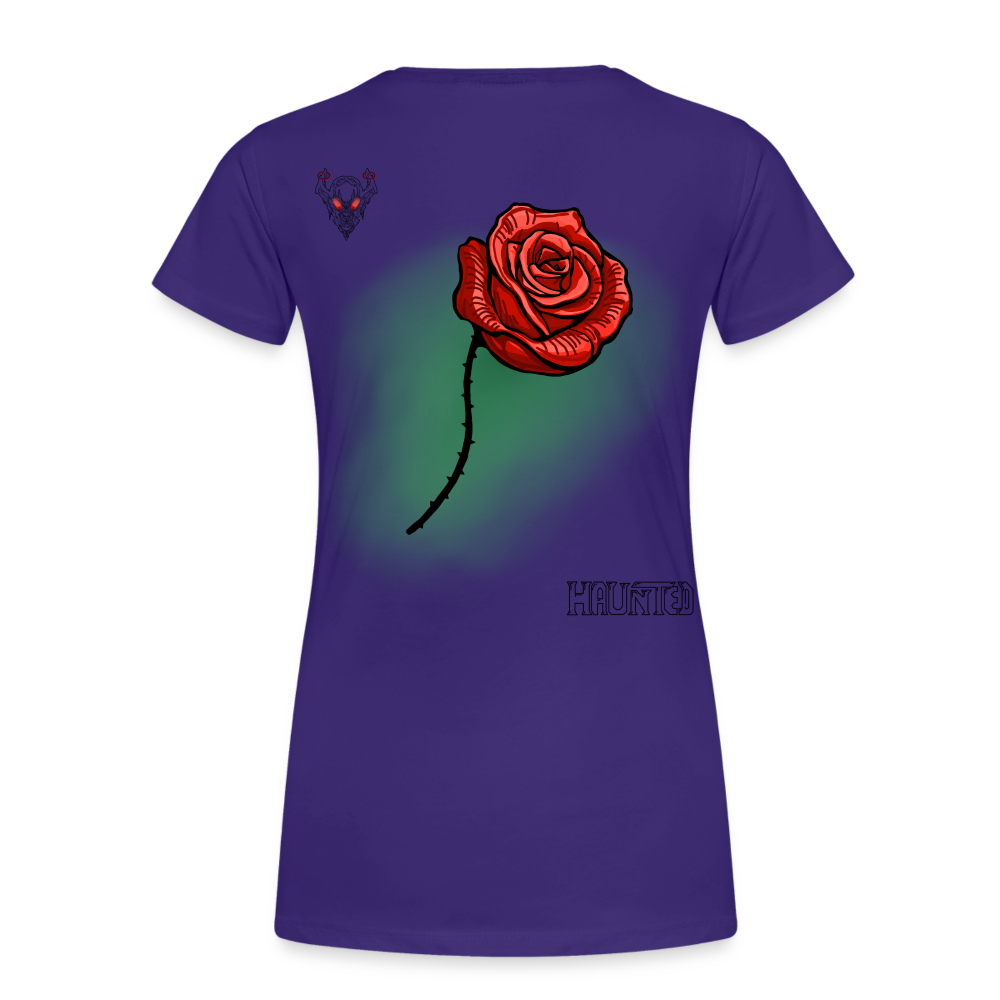 Woman T-Shirt Rose on Green 3 - Lila