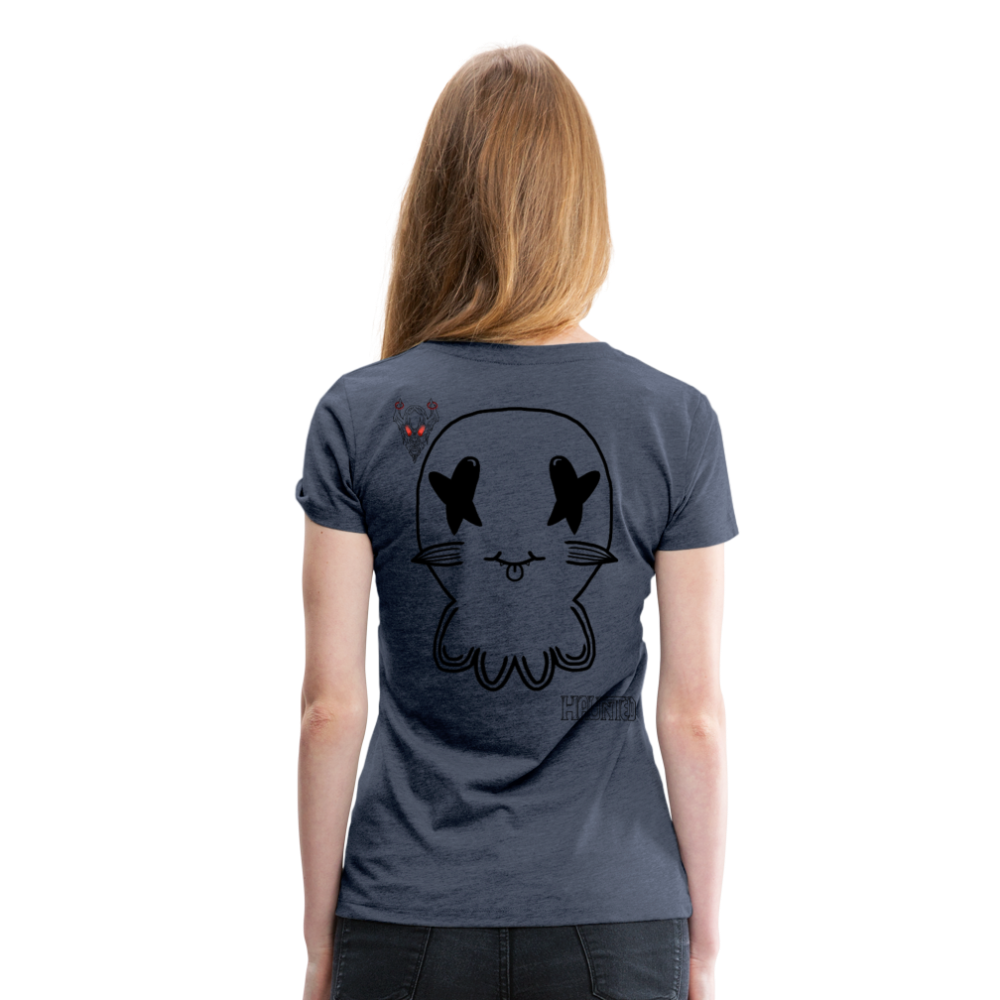 Woman T-Shirt Ghost No Doodle Dark - Blau meliert