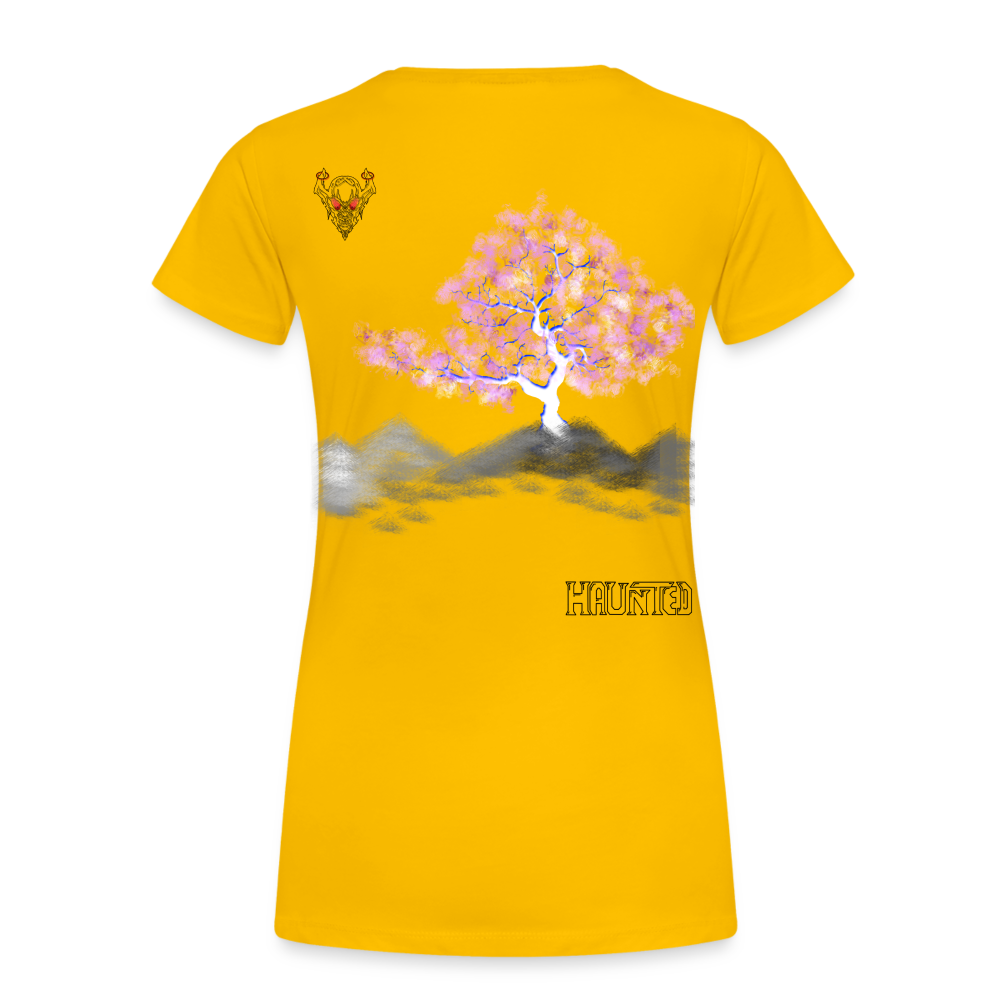 Woman T-Shirt Cherry Blossom - Sonnengelb