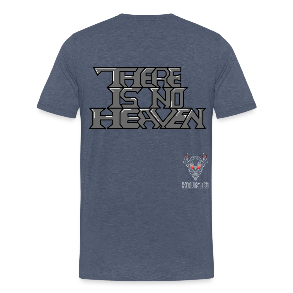 Men T-Shirt There Is No Heaven Text - Blau meliert