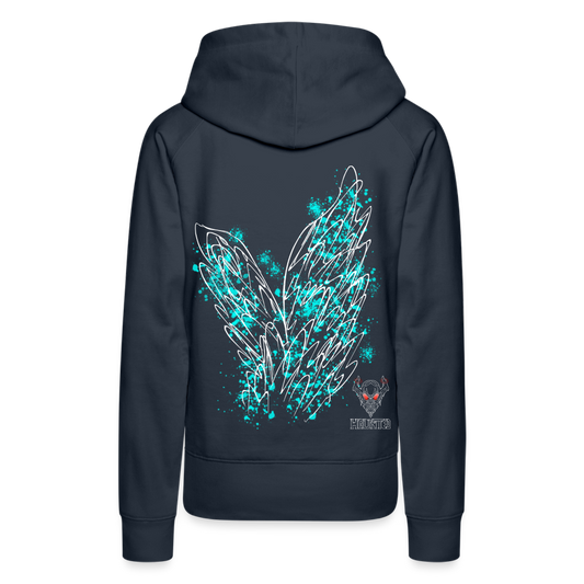 Women Hoodie Aqua Wings - Navy