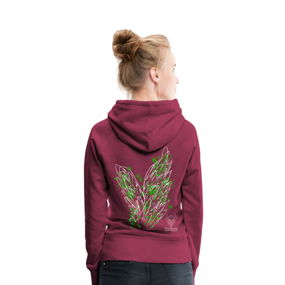 Women Hoodie Green Wings - Bordeaux