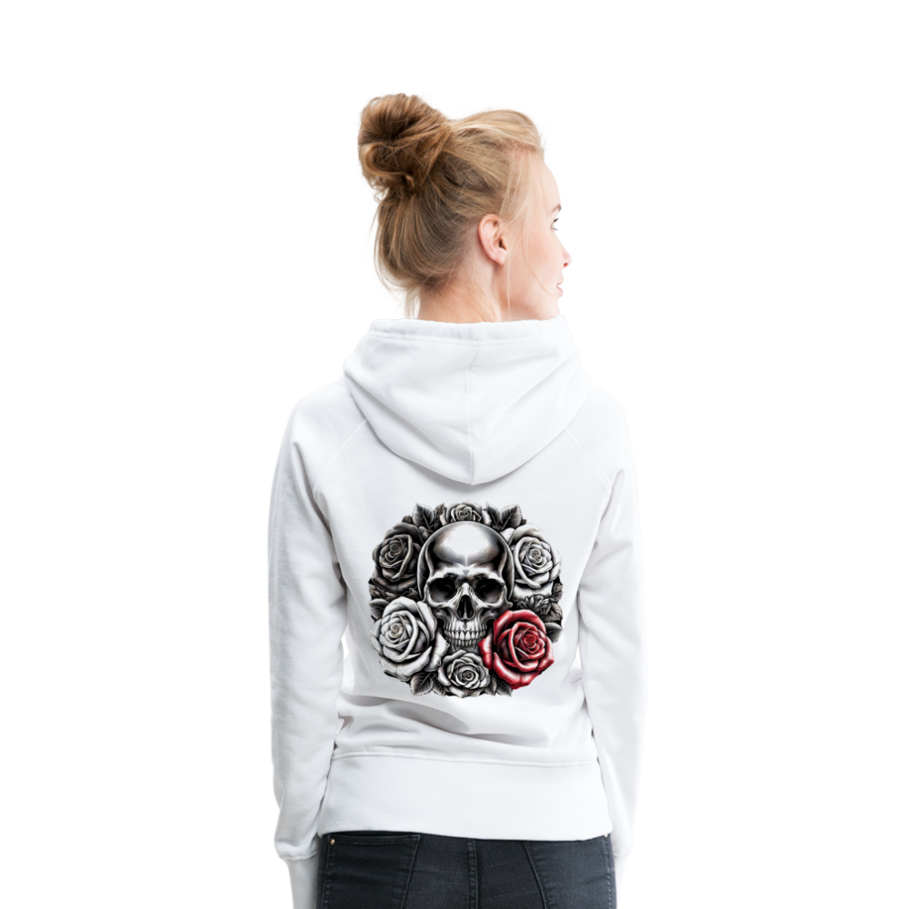 Women Hoodie Skull Roses - Weiß