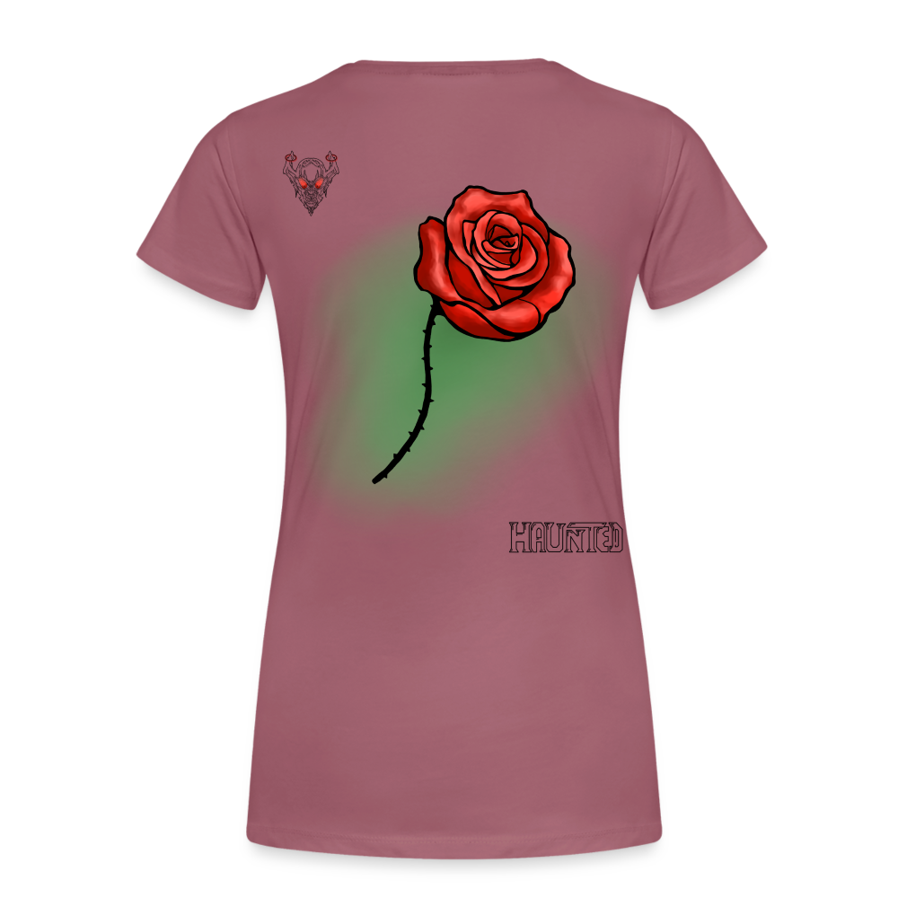 Woman T-Shirt Rose on Green 1 - Malve
