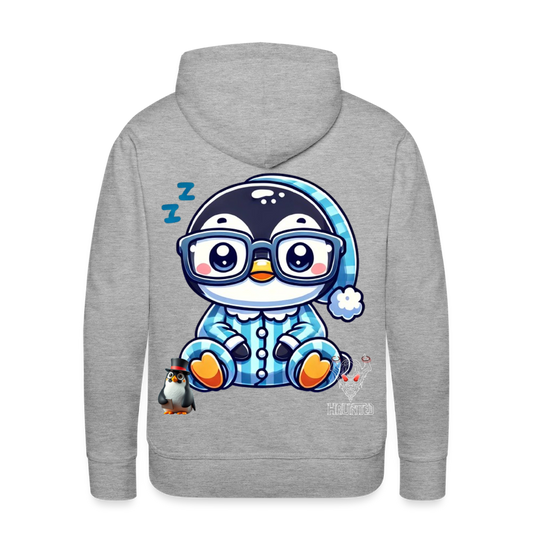 Men Hoodie KasPenguin in Pyjama - Grau meliert