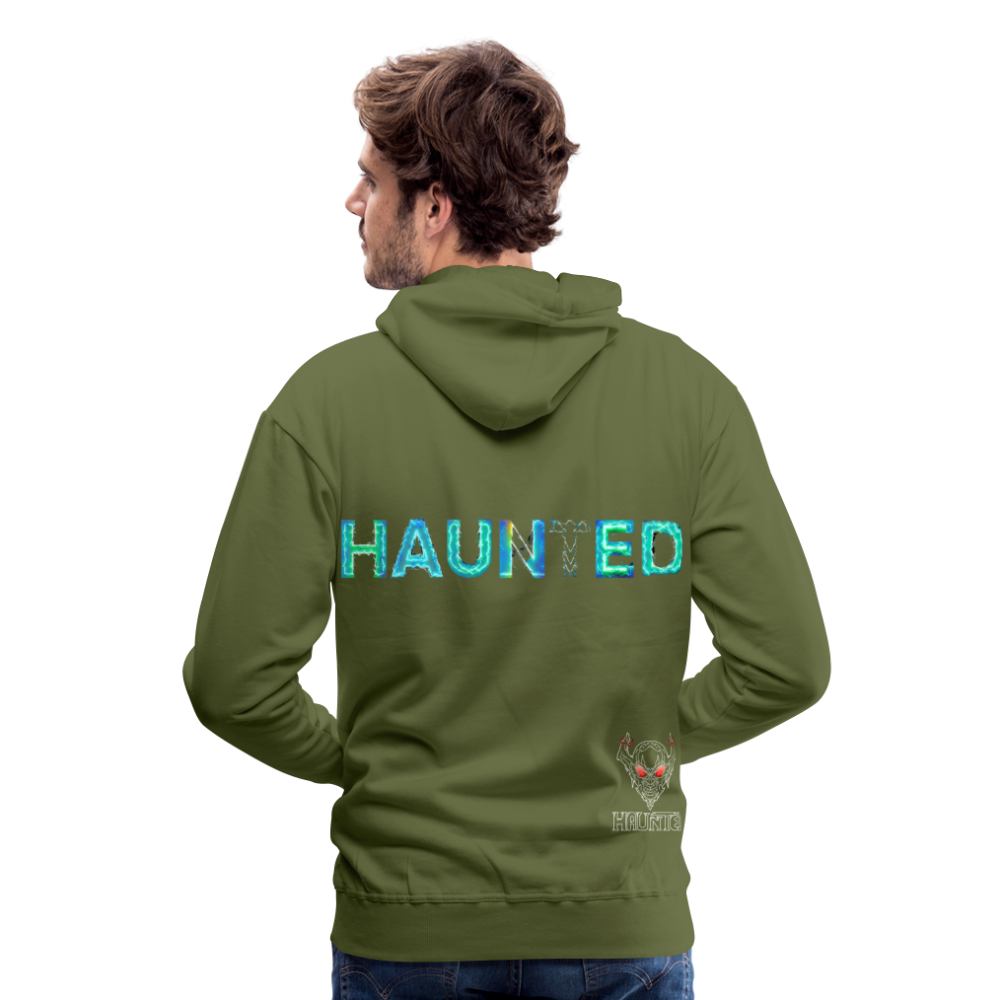 Men Hoodie Neon Surge Aura - Olivgrün