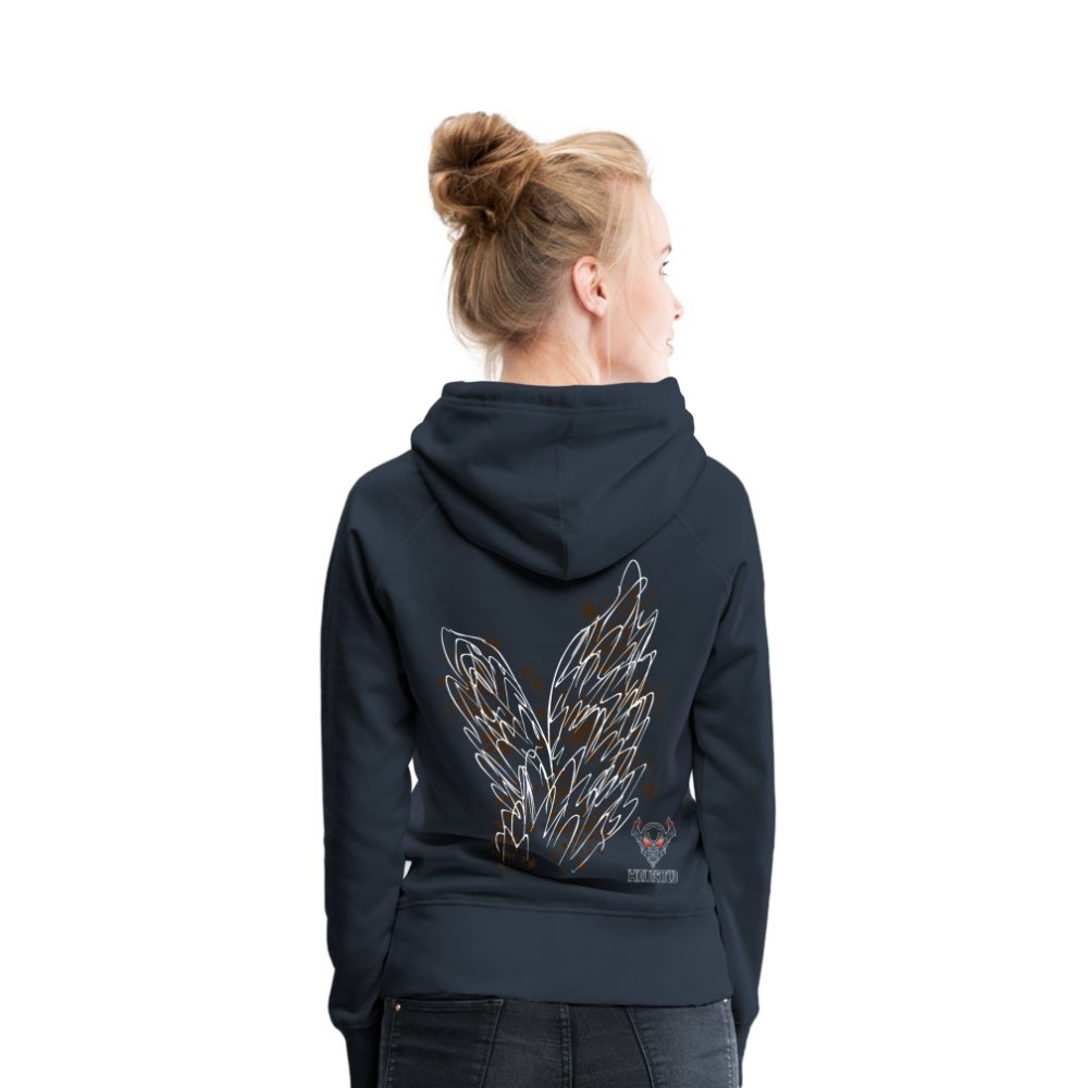 Women Hoodie Brown Wings - Navy