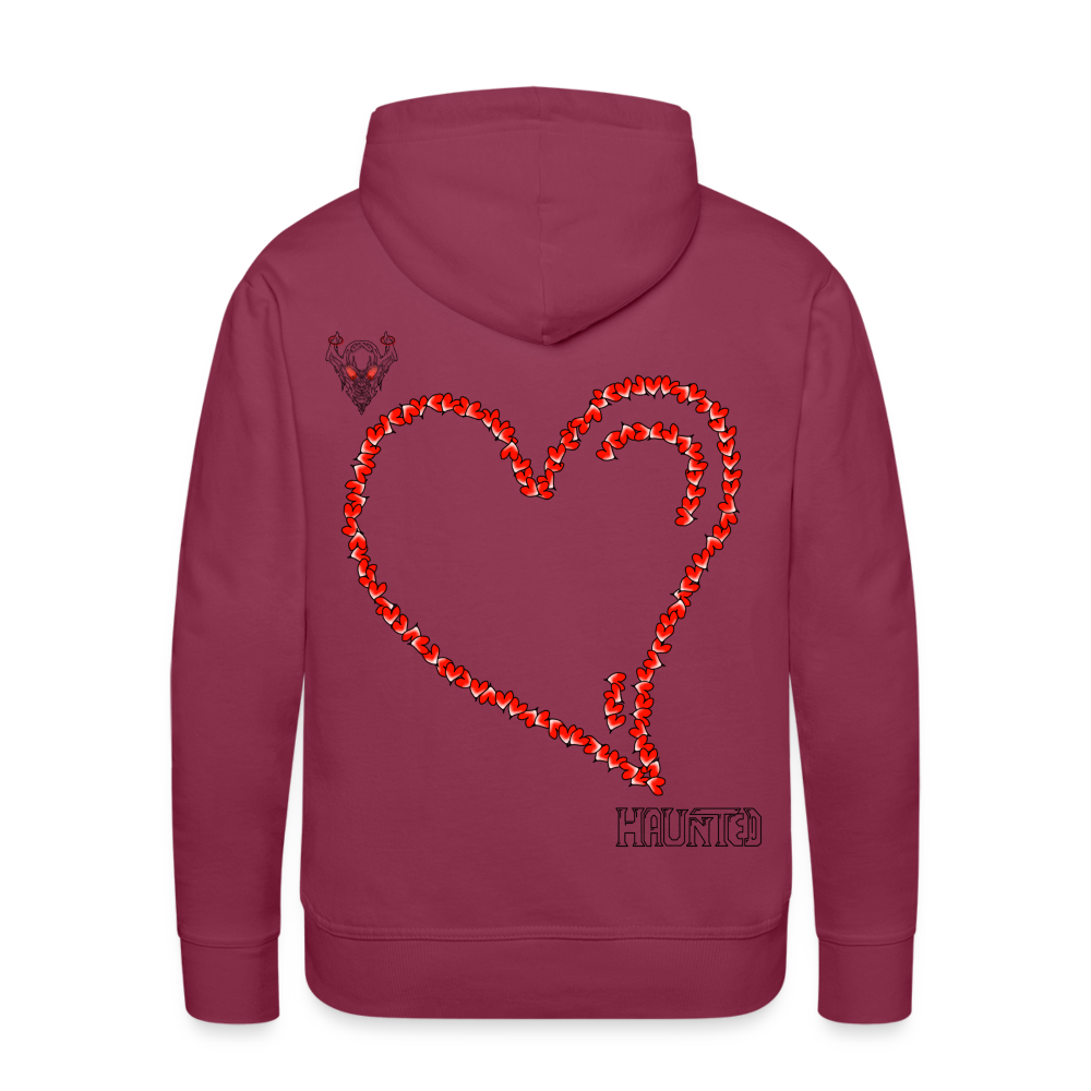 Man Hoodie Hearts Dark - Bordeaux