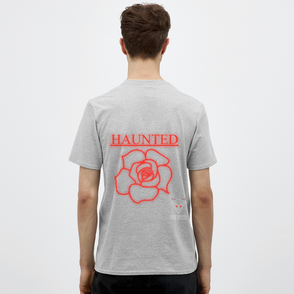Men T-Shirt Red Neon Rose - Grau meliert