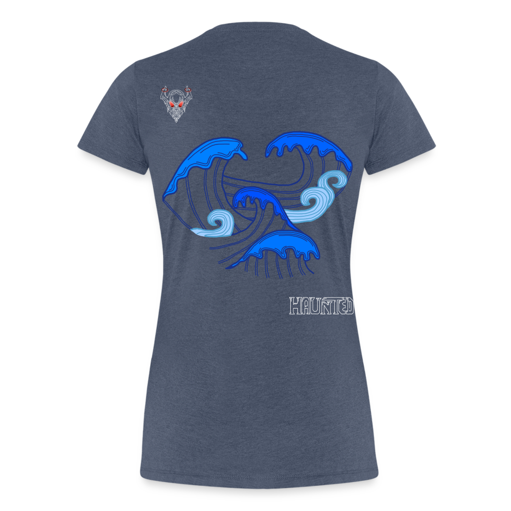 Woman T-Shirt Waves clean Light - Blau meliert