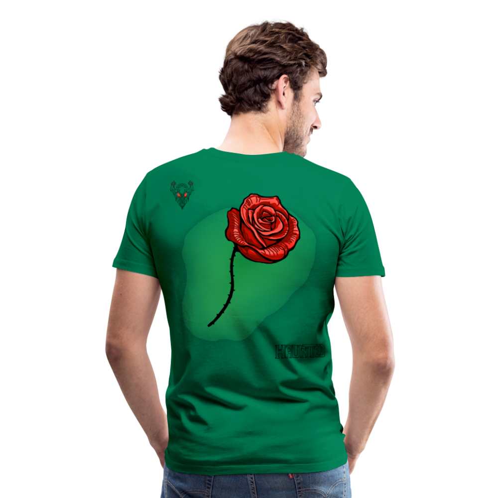 Man T-Shirt Rose on Green 3 - Kelly Green