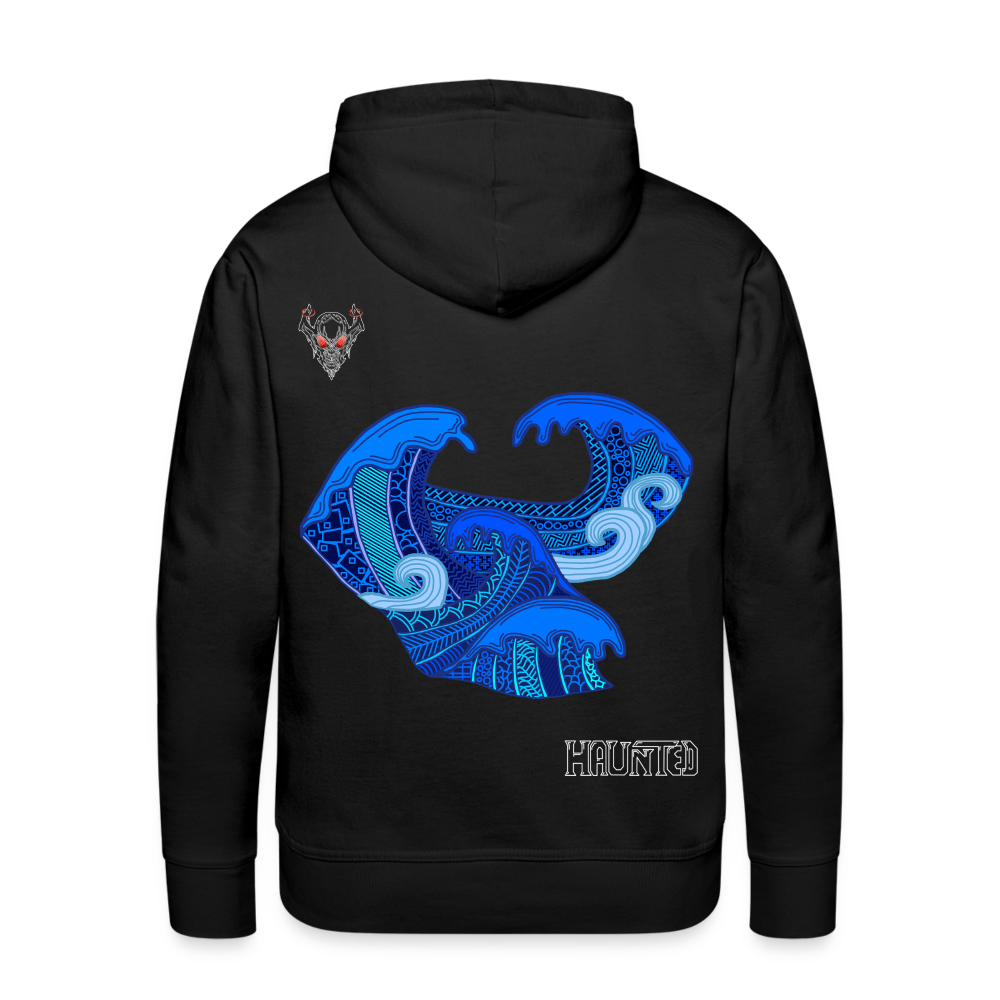 Men Hoodie Waves Light - Schwarz