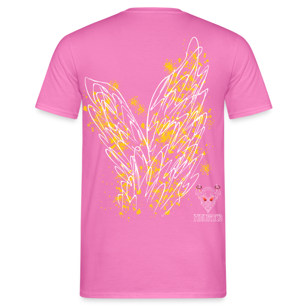Men T-Shirt Yellow Wings - Pink