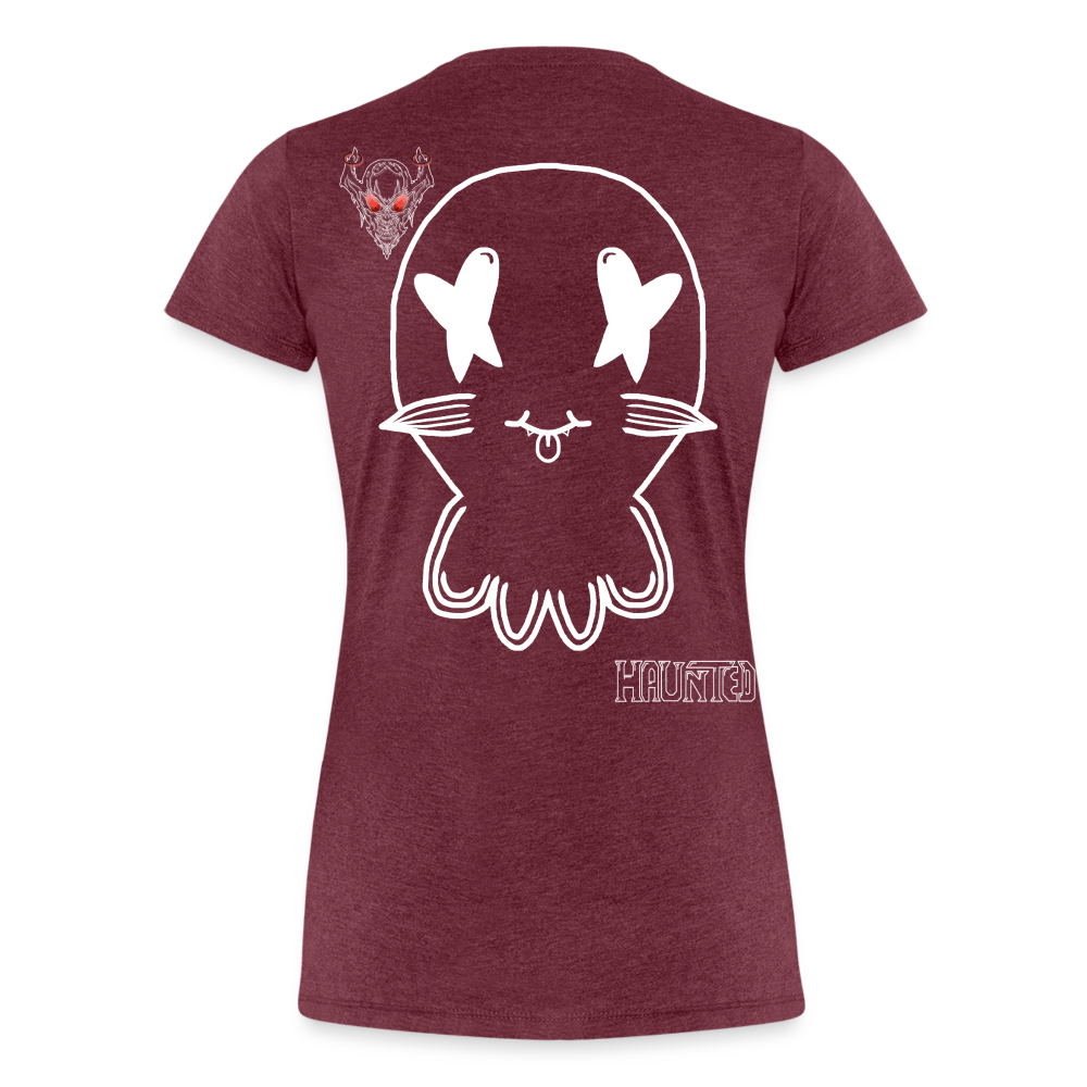 Woman T-Shirt Ghost Doodle Light - Bordeauxrot meliert