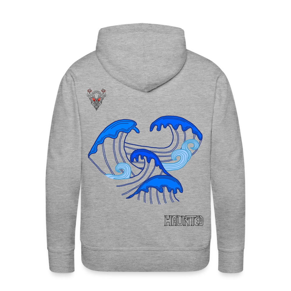 Men Hoodie Waves clean Dark - Grau meliert
