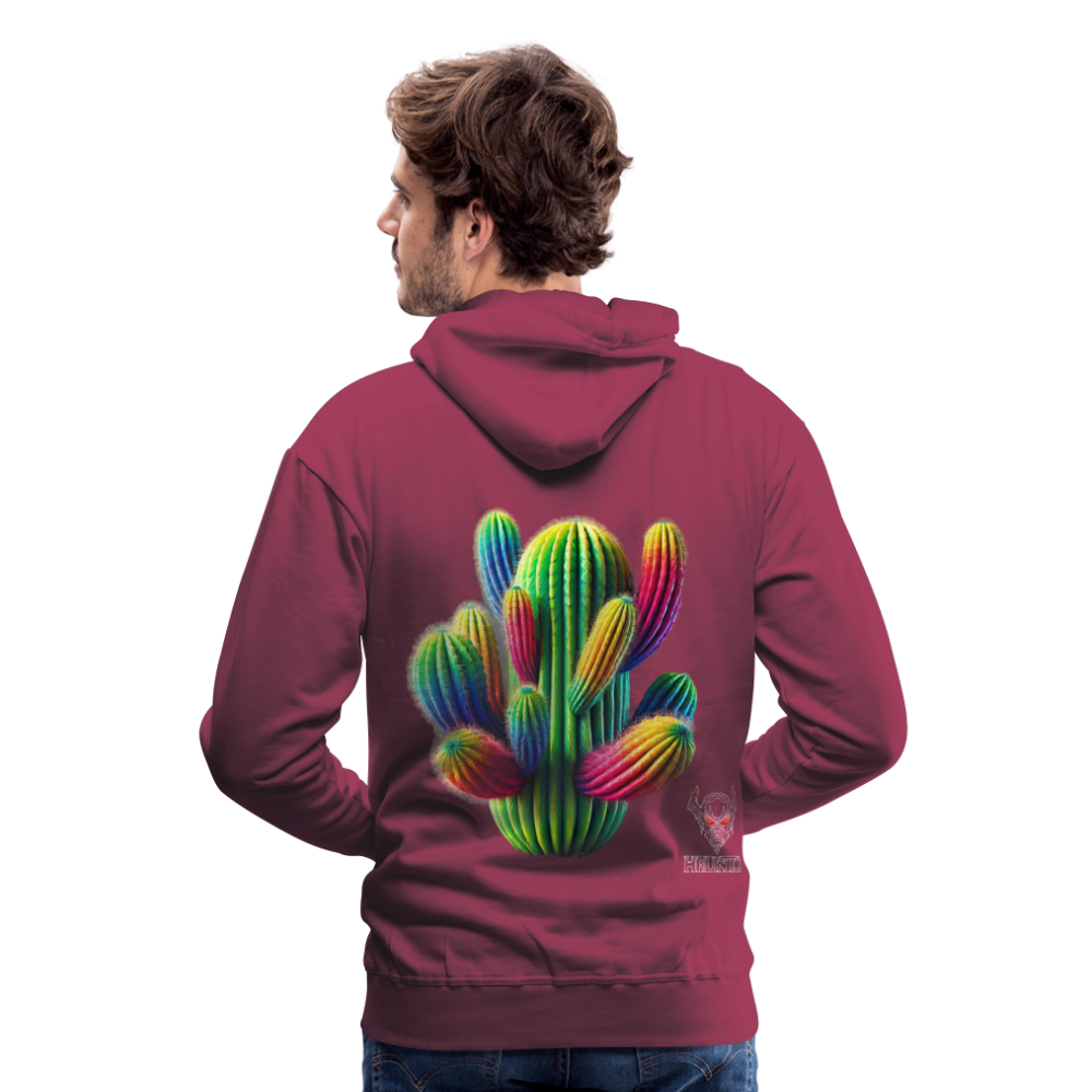 Men Hoodie "Prismatic Cactus Bloom" - Bordeaux