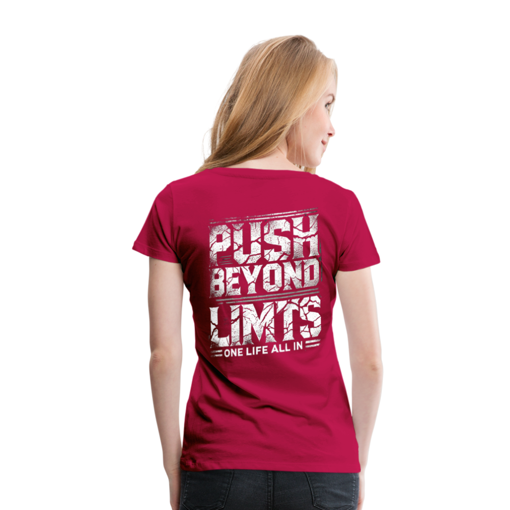 Women T-Shirt Push Beyond Limits - dunkles Pink