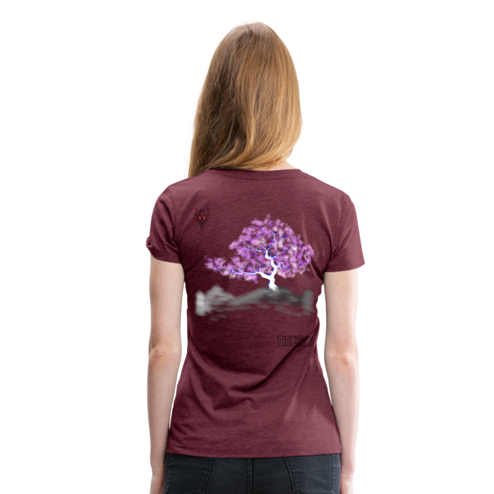 Woman T-Shirt Cherry Blossom - Bordeauxrot meliert