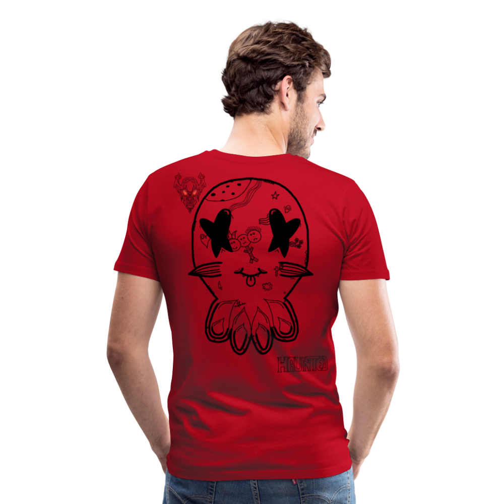 Man T-Shirt Ghost Doodle Dark - Rot