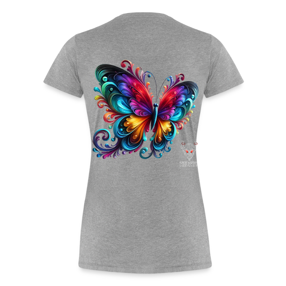 Woman T-Shirt Radiant Butterfly Art - Grau meliert