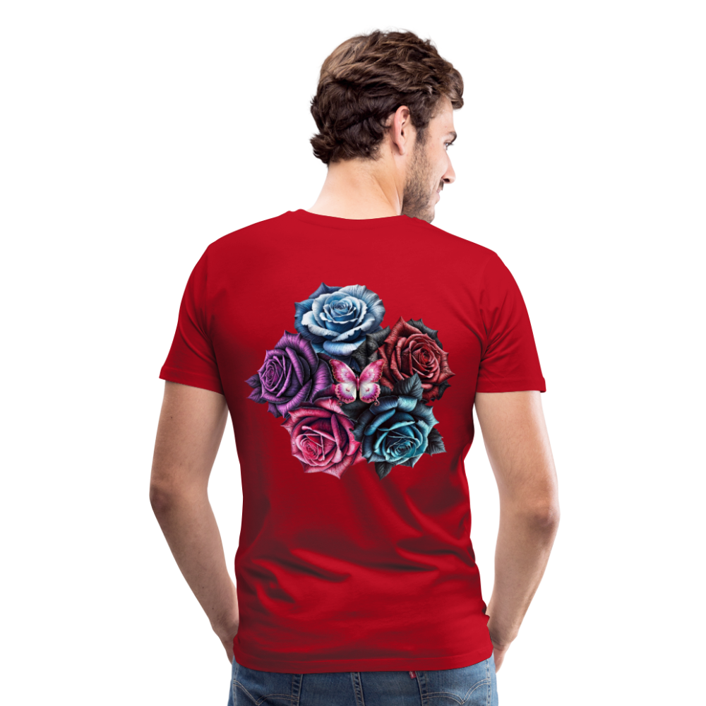 Men T-Shirt Rose Circle - Rot