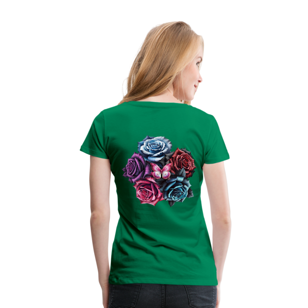 Women T-Shirt Rose Circle - Kelly Green