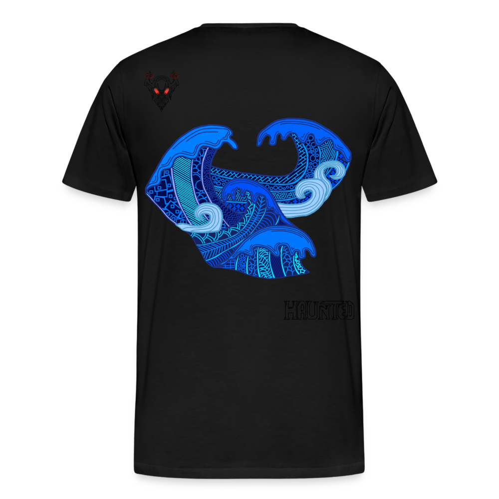 Man T-Shirt Waves Dark - Schwarz