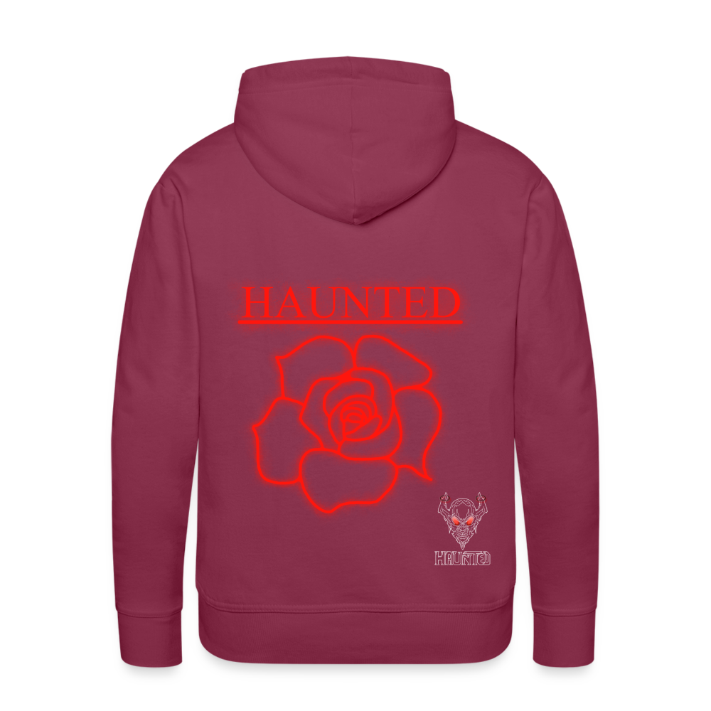 Men Hoodie Red Neon Rose - Bordeaux