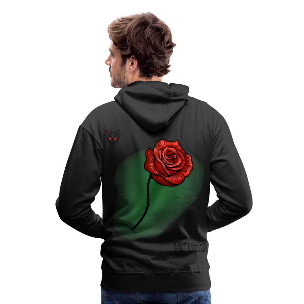 Men Hoodie Rose on Green 2 - Schwarz