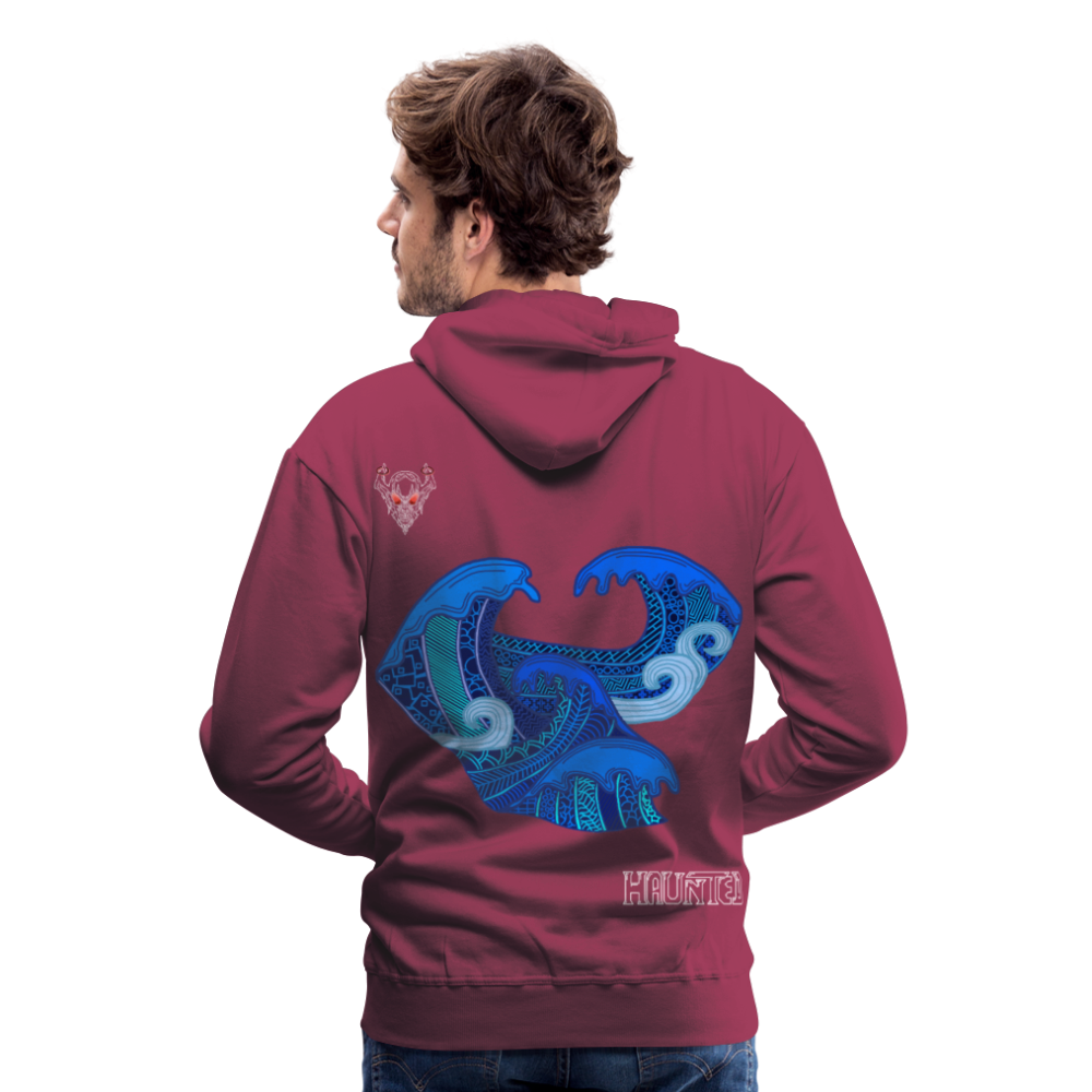 Men Hoodie Waves Light - Bordeaux