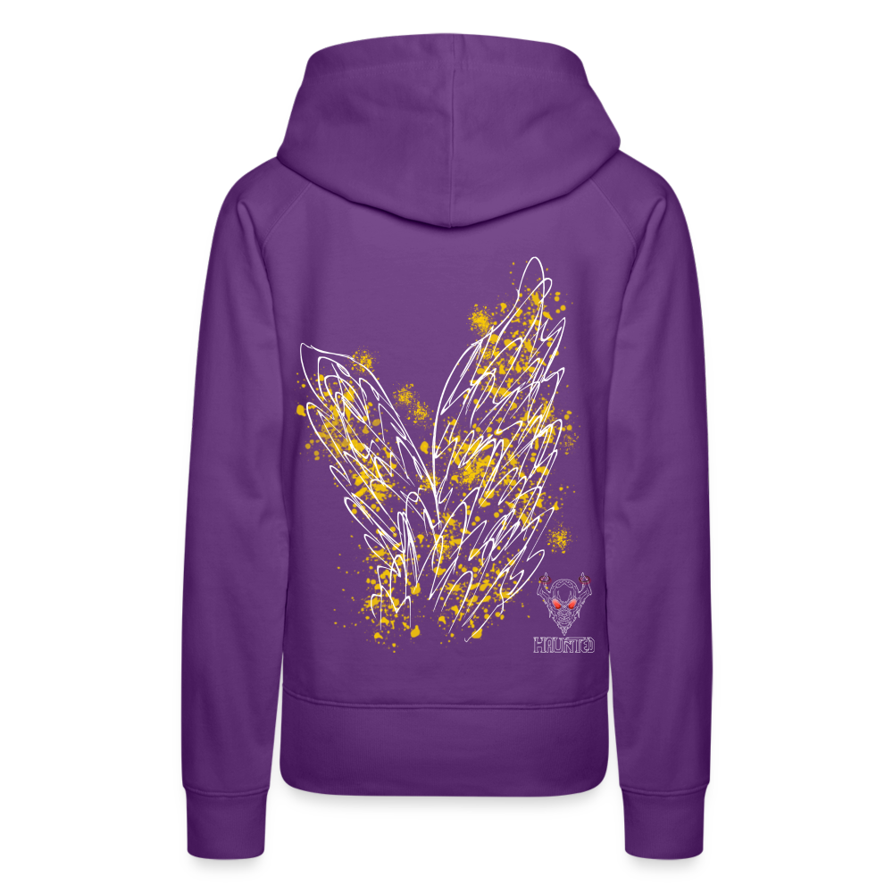 Women Hoodie Yellow Wings - Purple