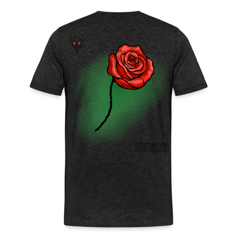 Man T-Shirt Rose on Green 1 - Anthrazit