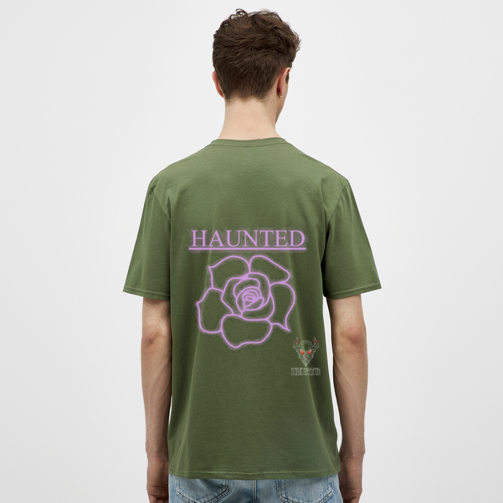 Men T-Shirt Light Pink Neon Rose - Militärgrün