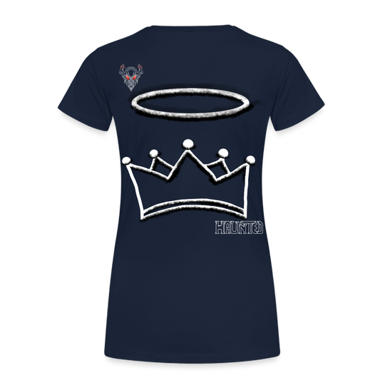 Woman T-Shirt Crown and Ring Light - Navy