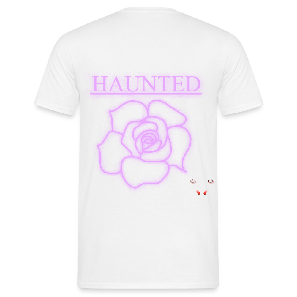 Men T-Shirt Light Pink Neon Rose - Weiß