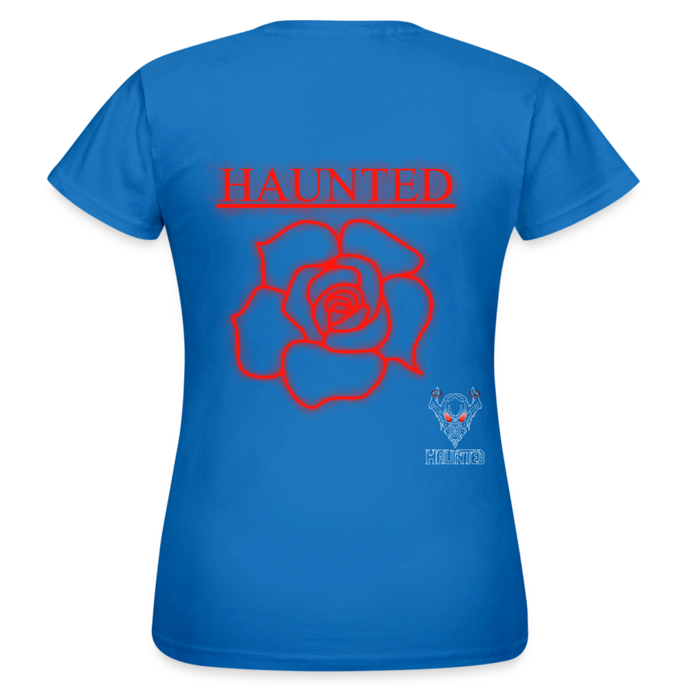 Women T-Shirt Red Neon Rose - Royalblau